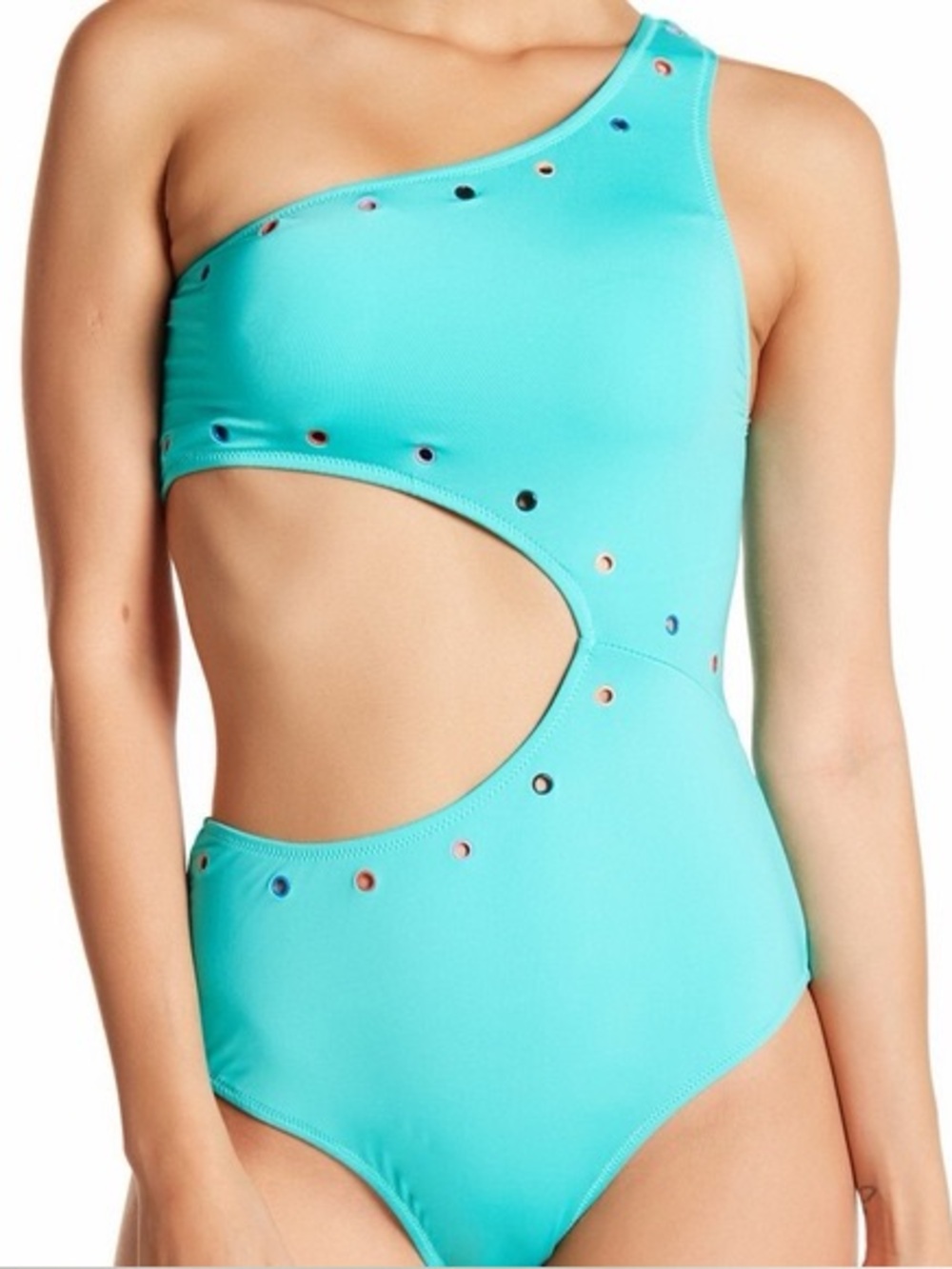 Jessica Simpson turquoise cut-out swimsuit - Sm